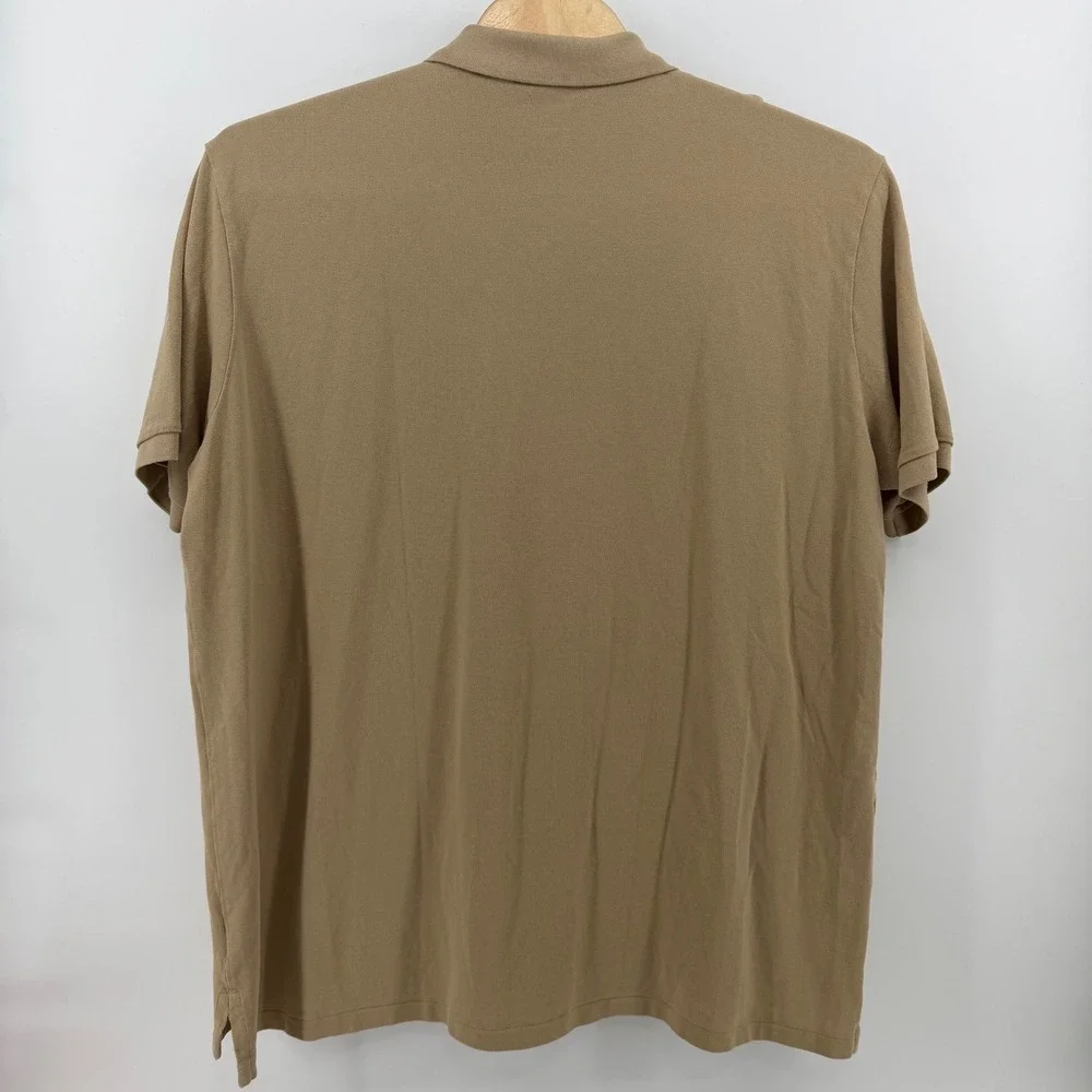 Polo Ralph Lauren Polo Shirt Mens 3XB Tan Khaki Short Sleeve Pique Pony Logo